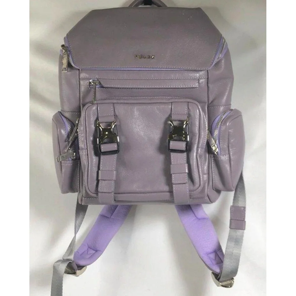 VELEZ Artisan Colombian DesignerLavender Leather Buckle Backpack Women's Fashion